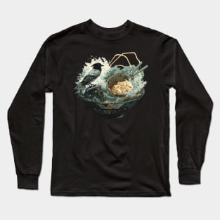 Yatagarasu, The Japanese Three Legged Crow - Ramen Long Sleeve T-Shirt